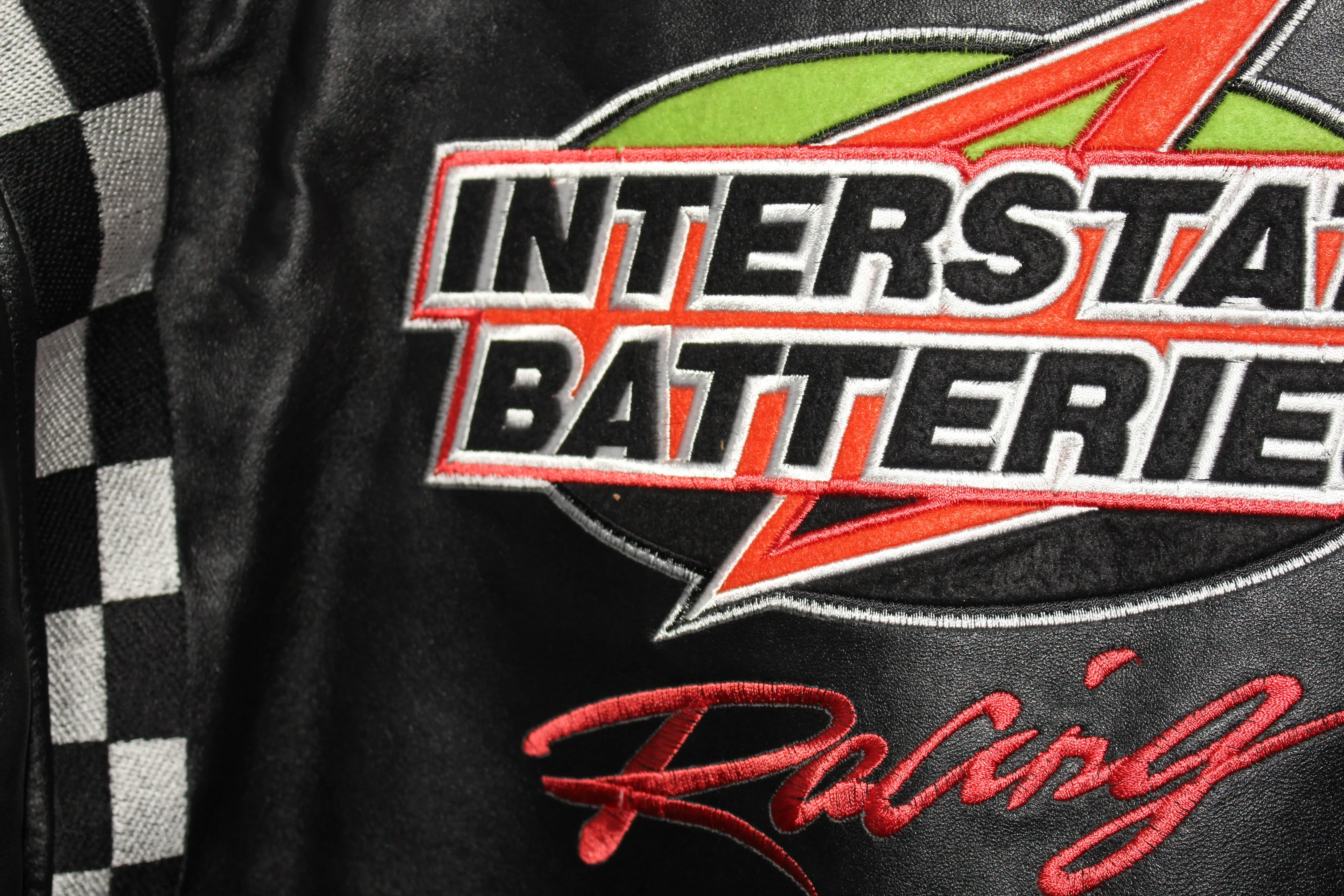 Rare Interstate Batteries Racing NASCAR Bobby Labonte #18 Leather Jacket (XL)