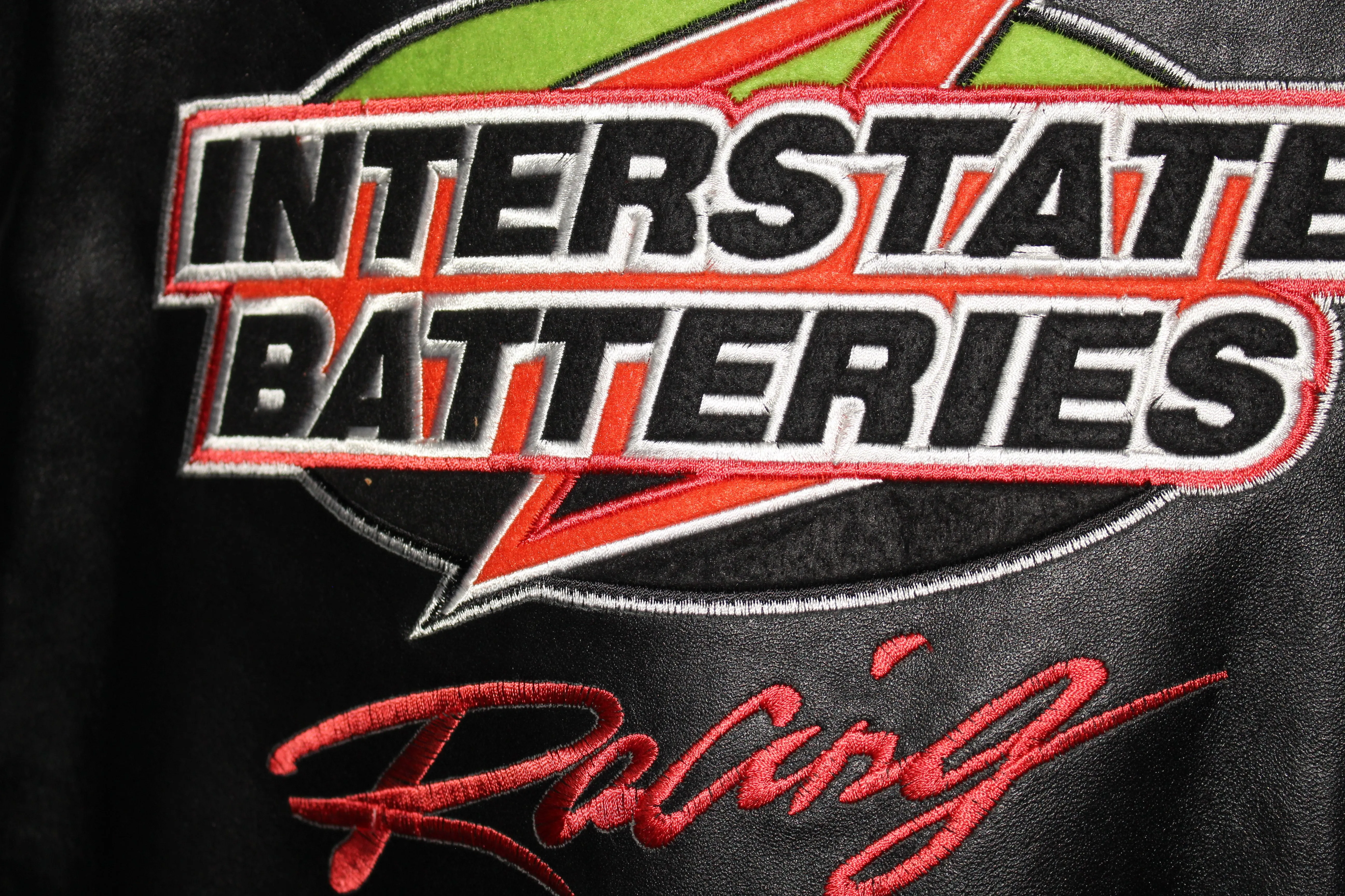 Rare Interstate Batteries Racing NASCAR Bobby Labonte #18 Leather Jacket (XL)