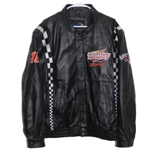 Rare Interstate Batteries Racing NASCAR Bobby Labonte #18 Leather Jacket (XL)