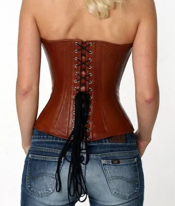 Real leather classic overbust steel-boned authentic heavy corset, different colors