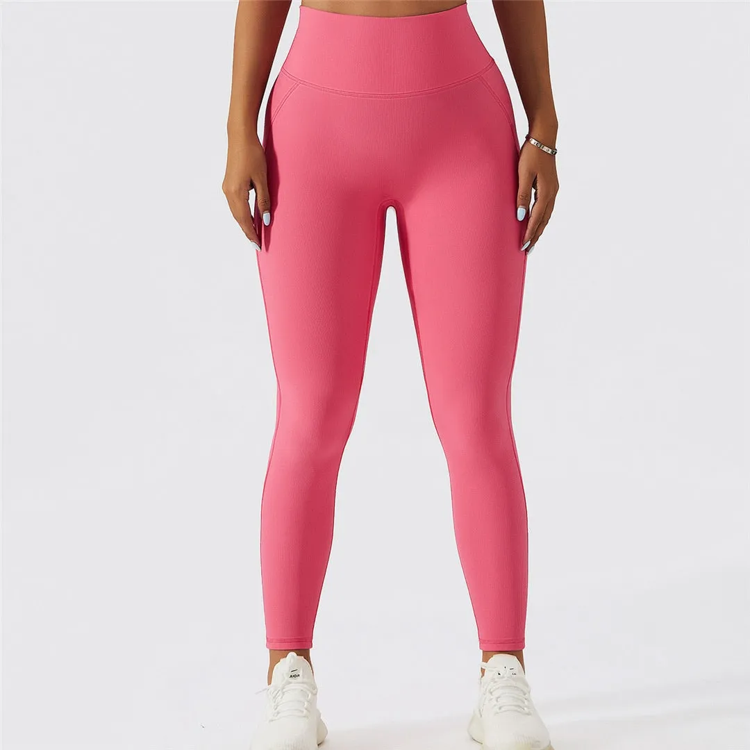 S - XL Seamless Leggings High Waist Sport Pants Sexy Yoga Leggings Women Fitness Tight Workout Gym Elastic Pants Female A090P