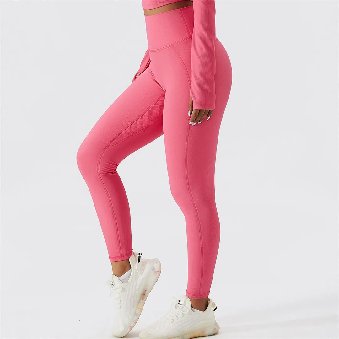 S - XL Seamless Leggings High Waist Sport Pants Sexy Yoga Leggings Women Fitness Tight Workout Gym Elastic Pants Female A090P