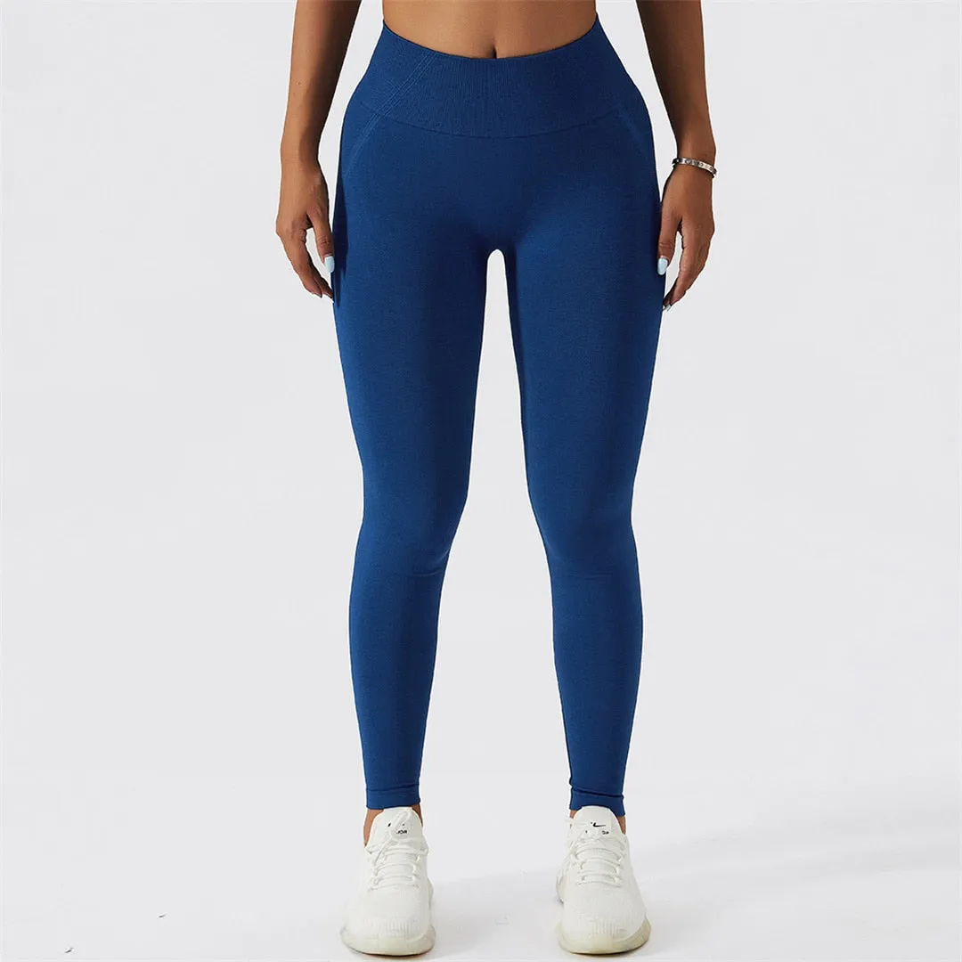 S - XL Sexy Yoga Leggings High Waist Sport Pants Women Seamless Leggings Fitness Tight Workout Gym Elastic Pants Female A091P