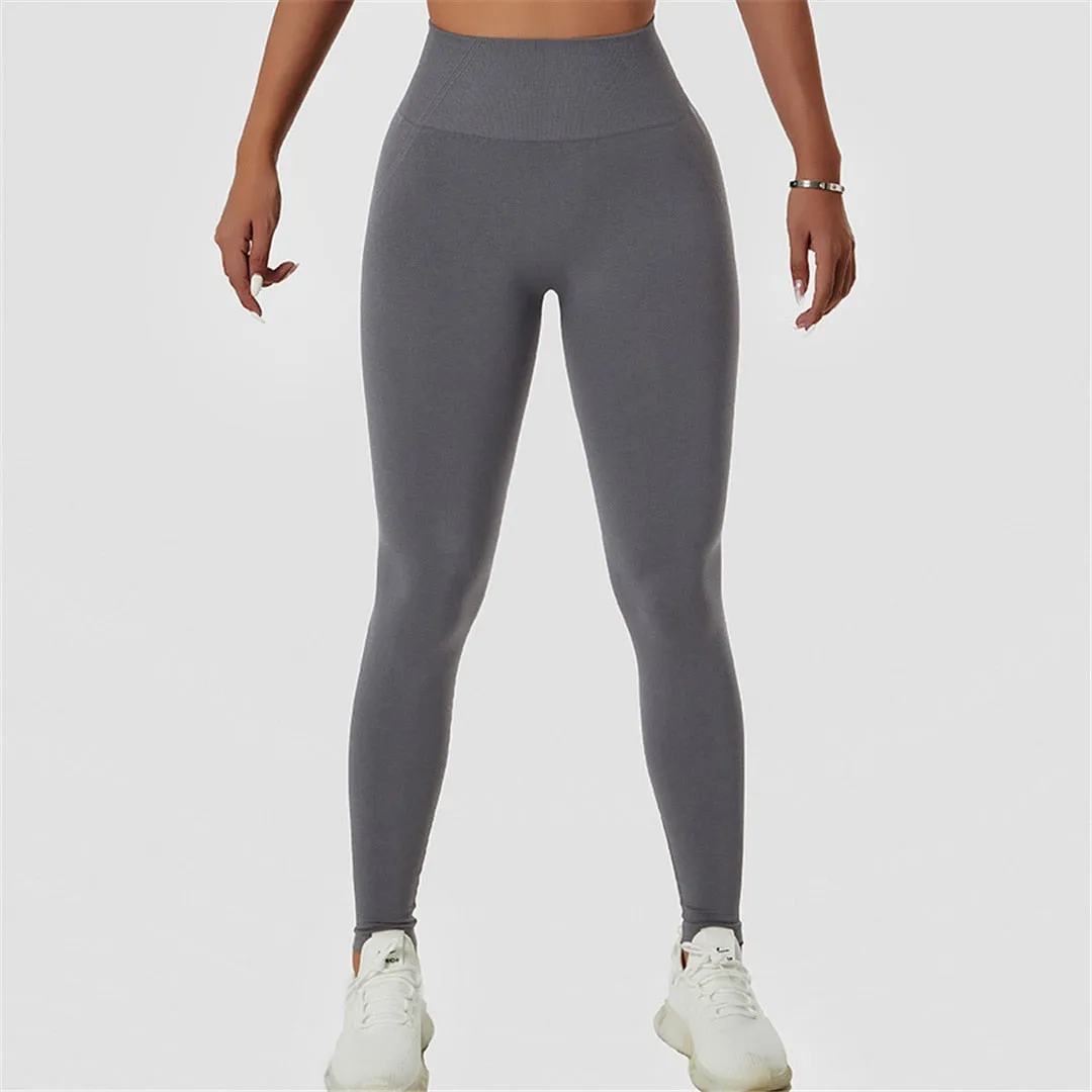 S - XL Sexy Yoga Leggings High Waist Sport Pants Women Seamless Leggings Fitness Tight Workout Gym Elastic Pants Female A091P