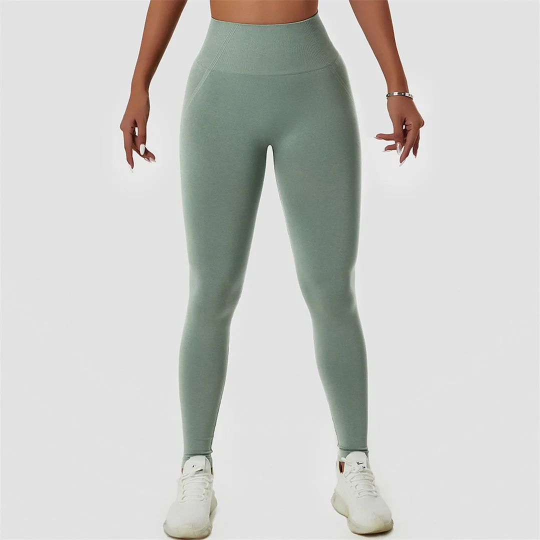 S - XL Sexy Yoga Leggings High Waist Sport Pants Women Seamless Leggings Fitness Tight Workout Gym Elastic Pants Female A091P