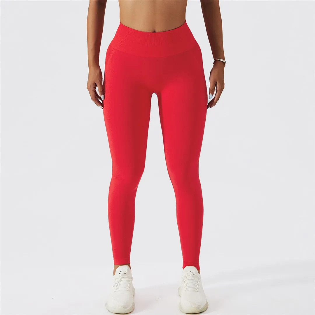 S - XL Sexy Yoga Leggings High Waist Sport Pants Women Seamless Leggings Fitness Tight Workout Gym Elastic Pants Female A091P