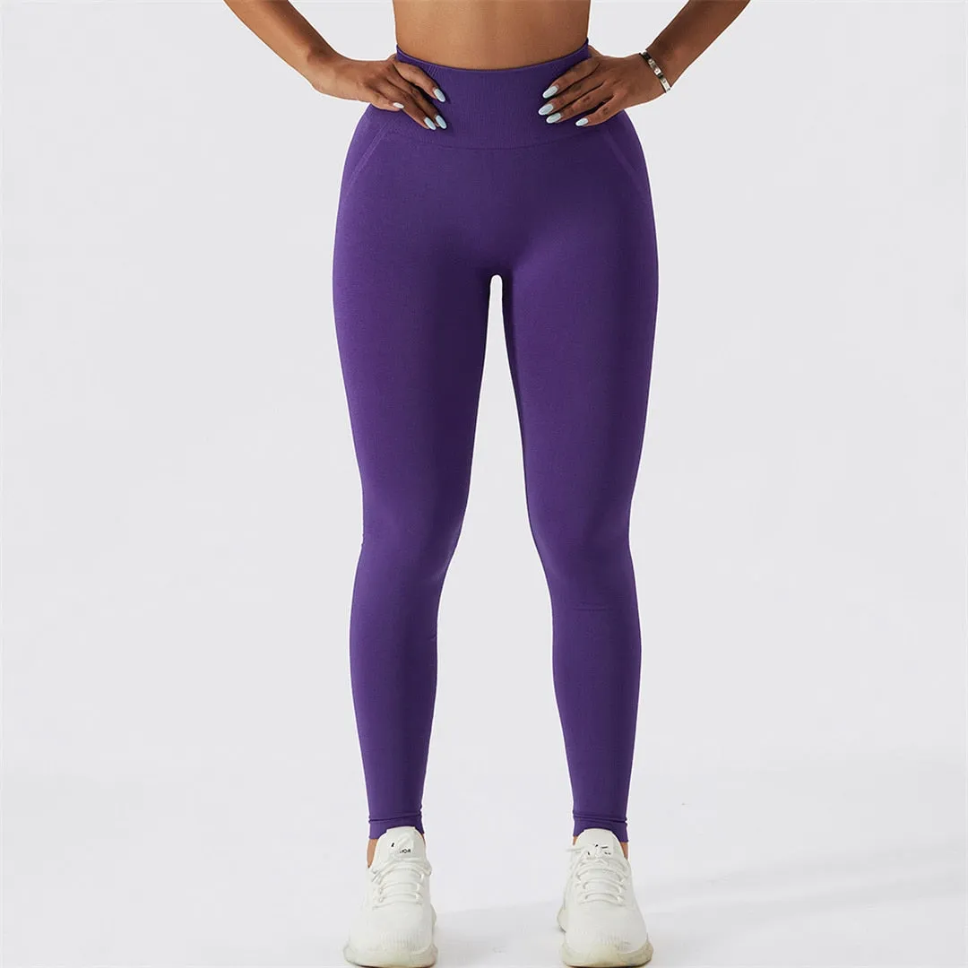 S - XL Sexy Yoga Leggings High Waist Sport Pants Women Seamless Leggings Fitness Tight Workout Gym Elastic Pants Female A091P