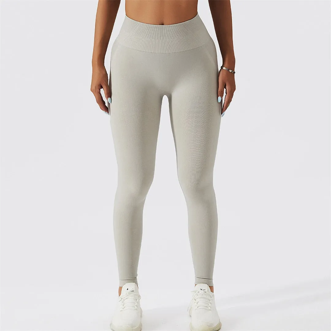 S - XL Sexy Yoga Leggings High Waist Sport Pants Women Seamless Leggings Fitness Tight Workout Gym Elastic Pants Female A091P