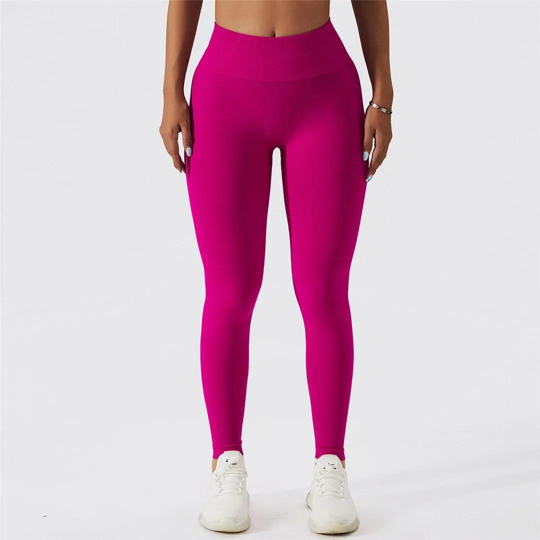 S - XL Sexy Yoga Leggings High Waist Sport Pants Women Seamless Leggings Fitness Tight Workout Gym Elastic Pants Female A091P