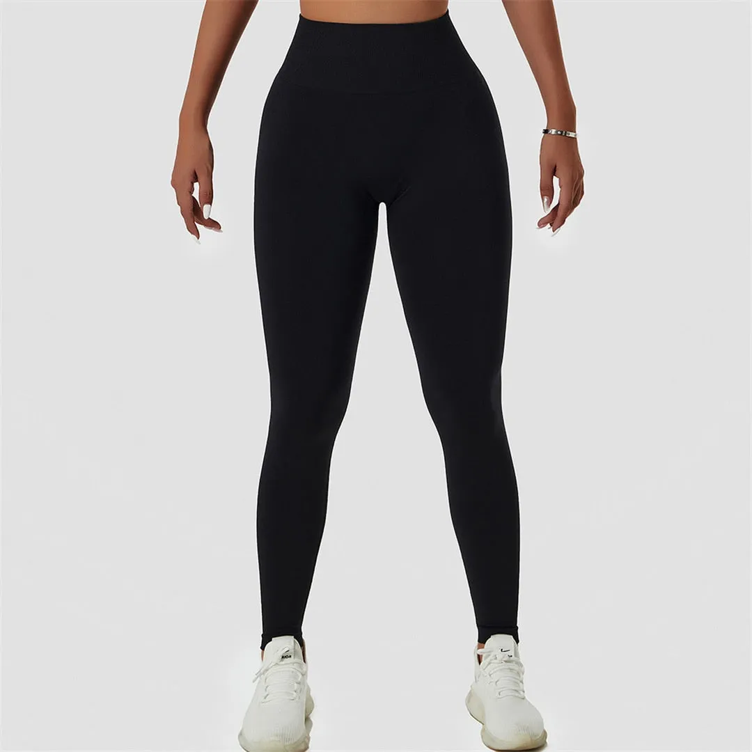 S - XL Sexy Yoga Leggings High Waist Sport Pants Women Seamless Leggings Fitness Tight Workout Gym Elastic Pants Female A091P