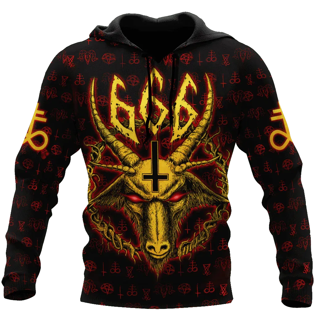 Skull Satanic Devil 3D All Over Printed Unisex Hoodie Skull Premium Hoodies For Adults