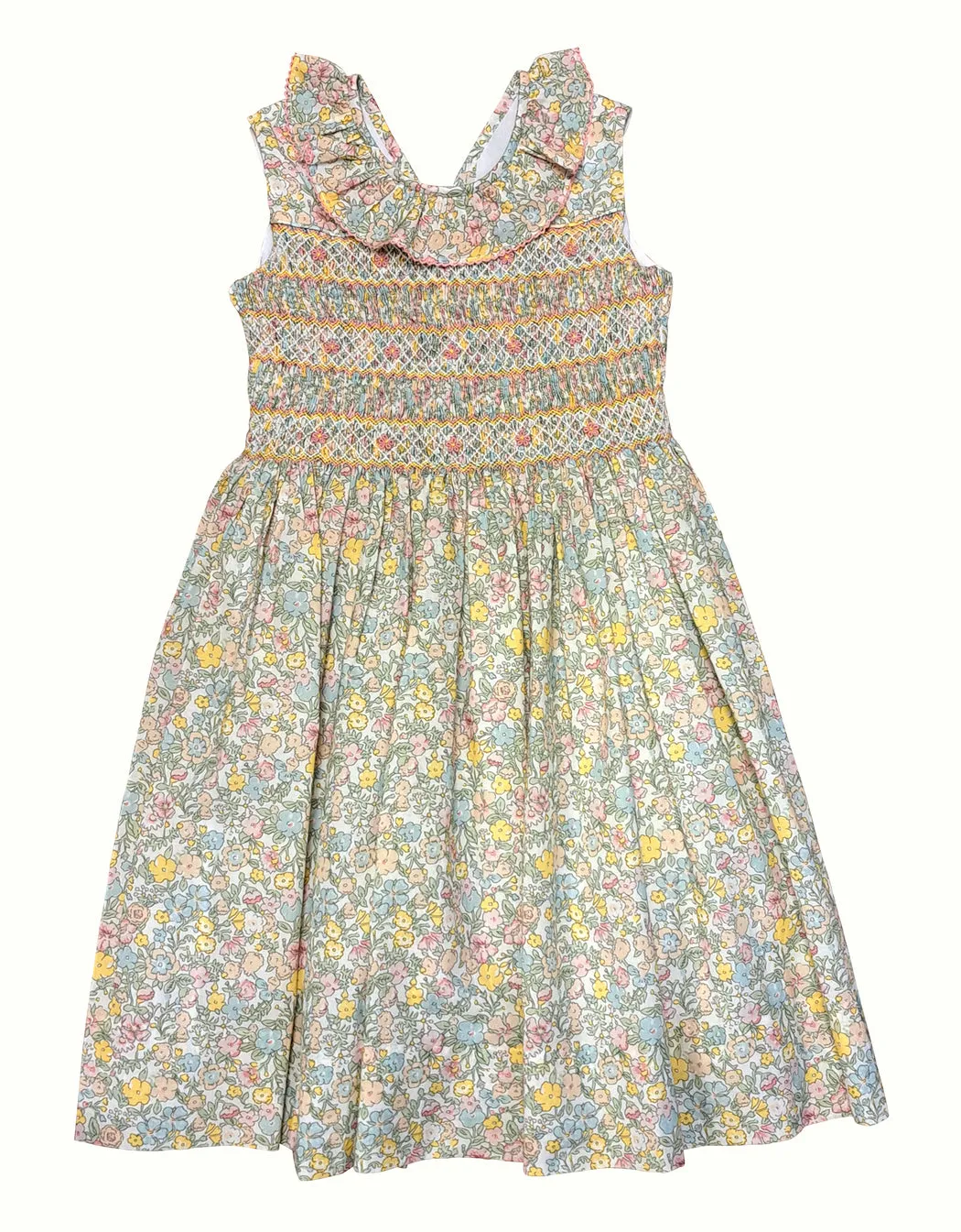 Spring Again Floral Hand Smocked girl's  dress