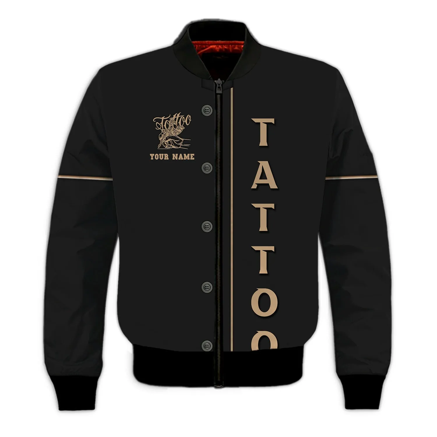 Tattoo Artist Yellow Personalized Classic Tattoo Uniform, Tattoo Studio Sweatshirt Zipper Hoodie, 3D Hoodie