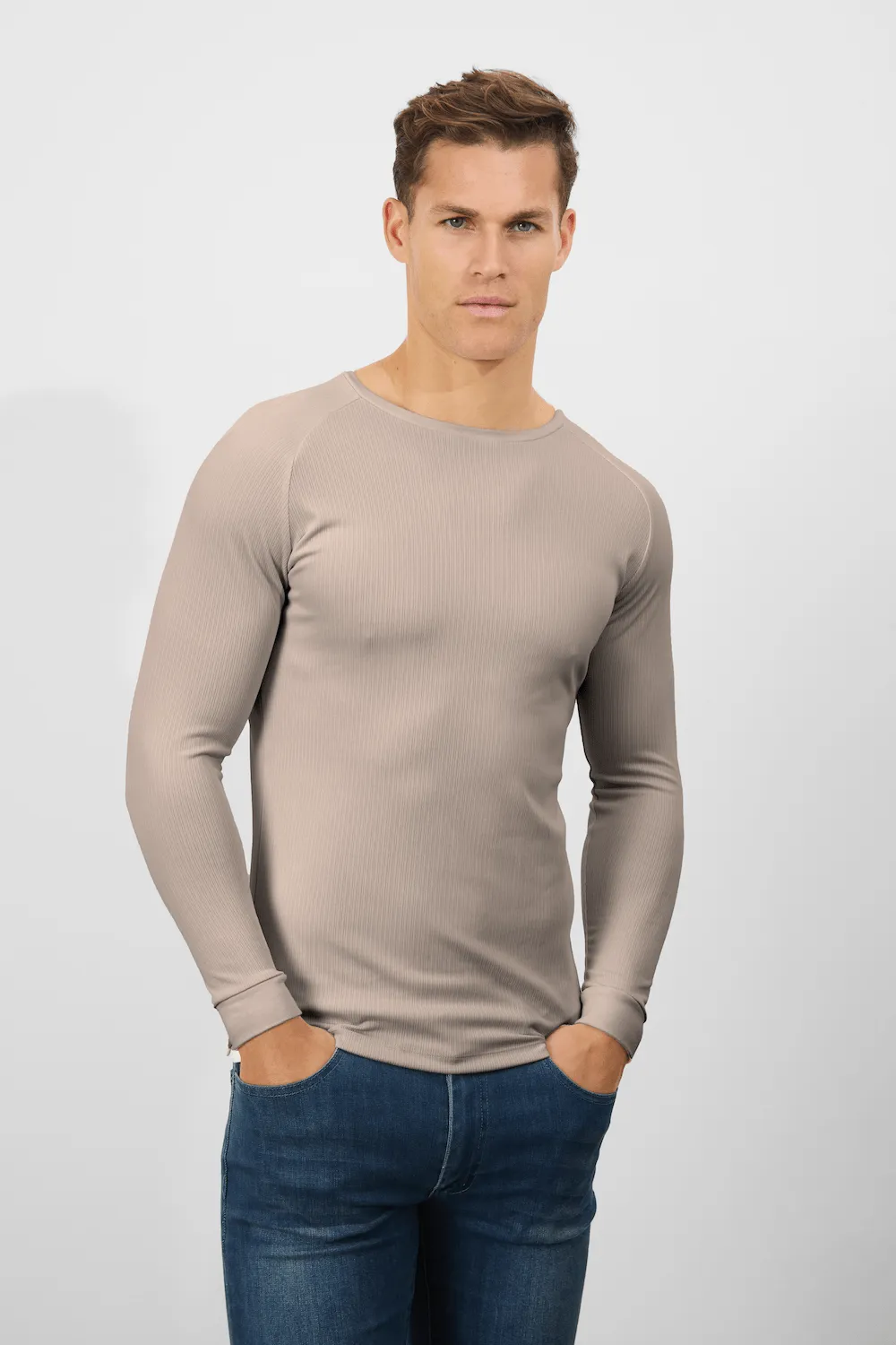 Textured Fashion T-Shirt in Neutral