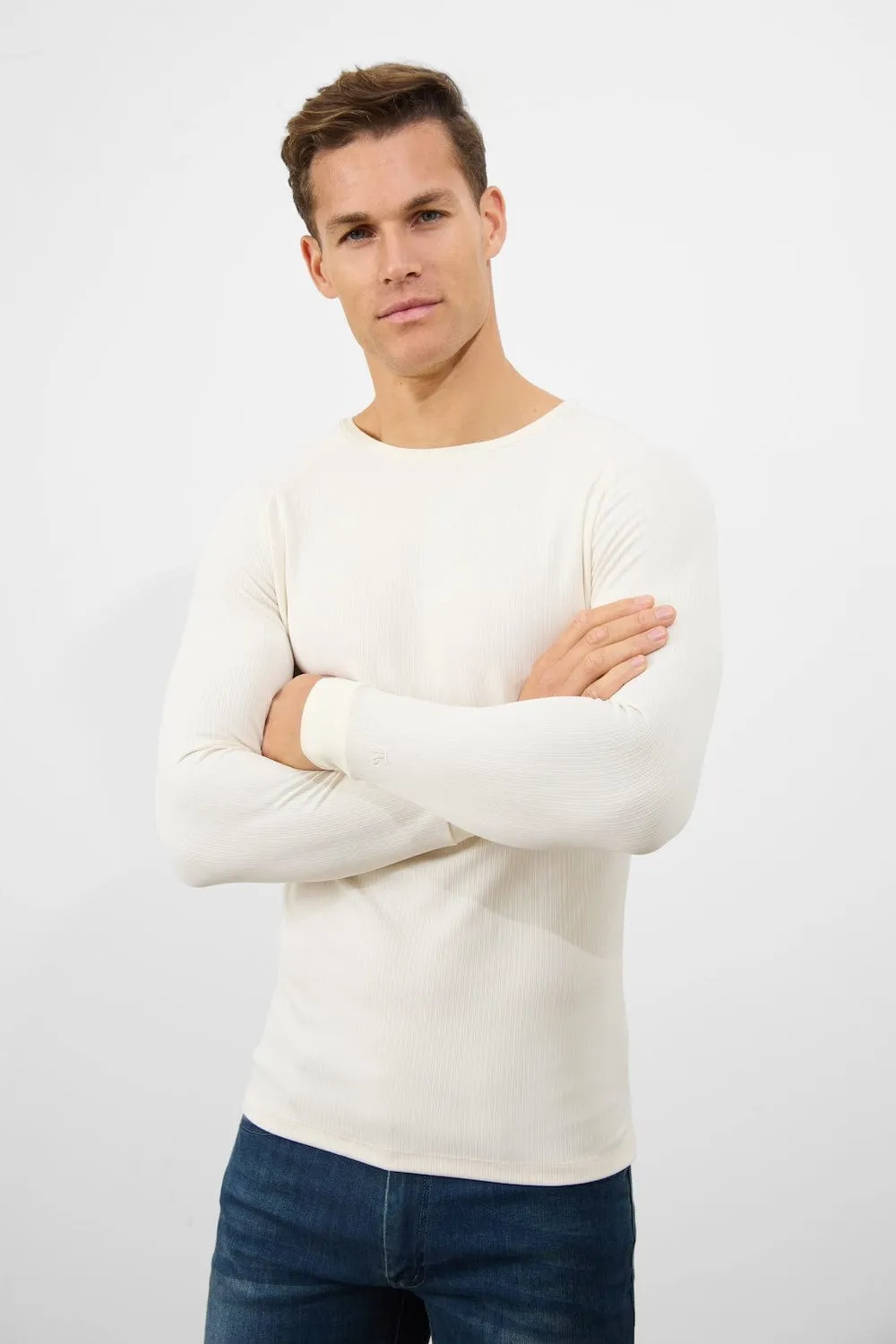 Textured Fashion T-Shirt in Winter White