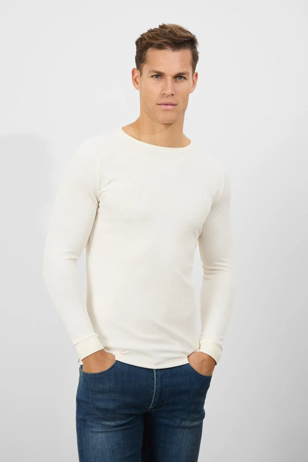 Textured Fashion T-Shirt in Winter White